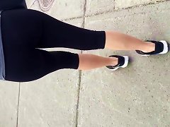 Sexy Teen Ass In Leggings With Thong
