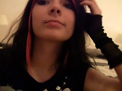 Emo Girl With Pierced  Gets Naked On Webcam