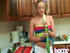 Veggies In Her Young Cunt