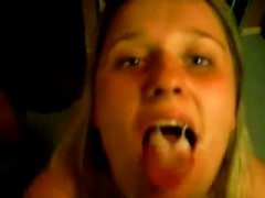 22yr Old Meghan Swallowing Cum At Home